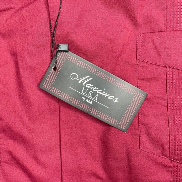 Maximos by R & B Cotton Vintage Guayabera Button Up Shirt Top Size 4X NWT - Picture 9 of 13
